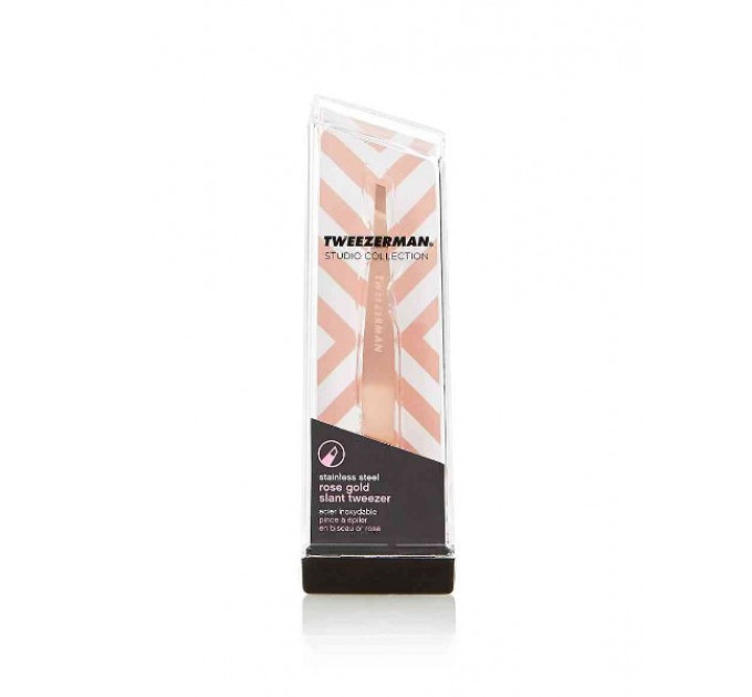 Пинцет для бровей Tweezerman Slant Tweezer Rose Gold (9 см)